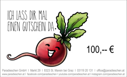Picture of Paradieschen Gutschein - 100€ - online senden