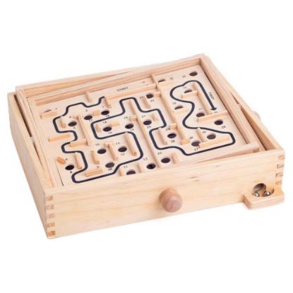 Picture of TOYTOYTOY, Holz Labyrinth mit 4 Ebenen mit verschiedenen Desi, 28x25x10cm, AB12112