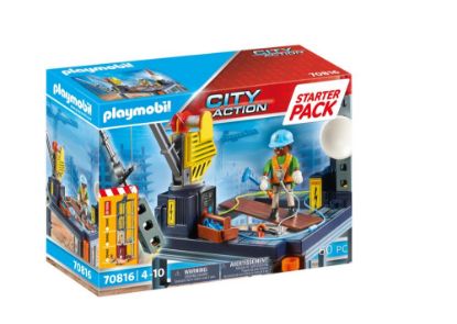 Picture of PLAYMOBIL®, Starter Pack Baustelle mit Seilwinde, City Action, 70816