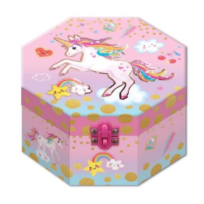 Bild von ToyToyToy, Musikspielbox mit Figur zum Aufziehen, Einhorn, 14x16x7,20cm, pink, 301UC