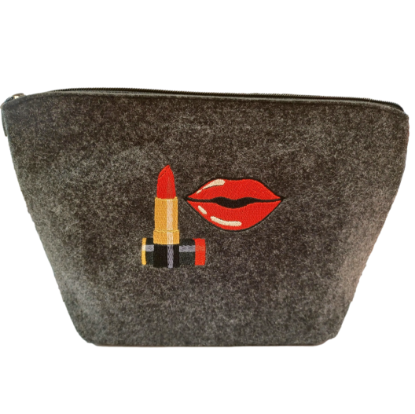 Bild von Beauty-Tasche, Toiletttasche, Krims-Krams Tasche aus Filz "Lipstick"