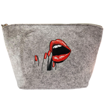 Bild von Beauty-Tasche, Toiletttasche, Krims-Krams Tasche aus Filz "Lippen"