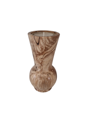 Bild von Teelicht Halter aus Buchenholz, auch als Vase mit Glaseinsatz verwendbar - ENE24