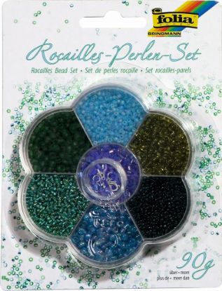 Picture of Rocailles Perlen sort. blau/grün