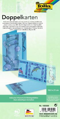Bild von Doppelkarten 5x +Kuverts+Einlageblatt himmelblau
