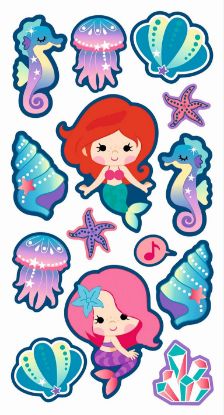 Bild von Pailletten Sticker Meerjungfrau 14 Stk. 1 Blatt