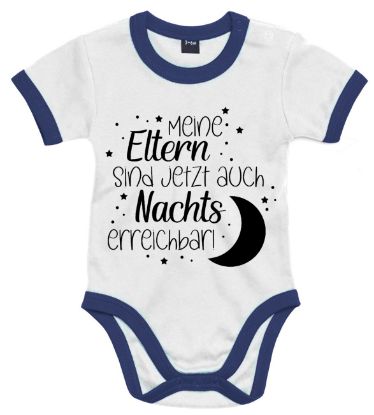 Picture of Lustiger Babybody „Meine Eltern sind jetzt auch nachts erreichbar!“